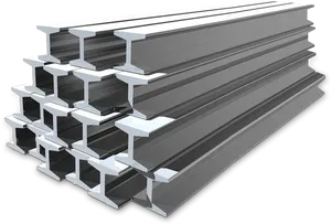 Steel I Beams Stacked PNG
