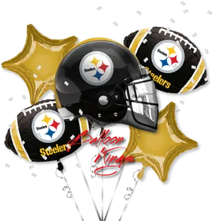 Steelers Themed Balloon Bouquet PNG