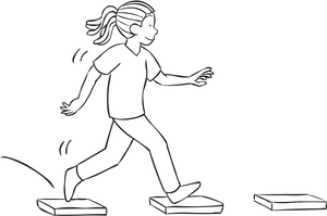 Stepping Stones Exercise Illustration PNG image