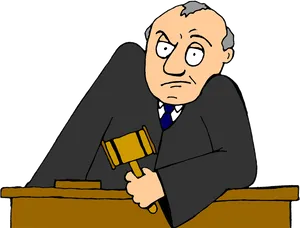 Stern Judge Cartoon PNG image