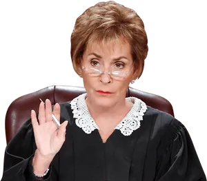 Stern Judge Gesture PNG image