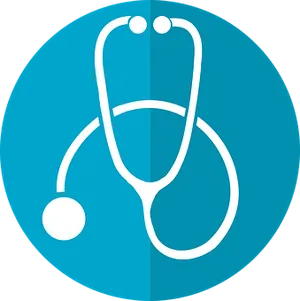 Stethoscope Icon Blue Background