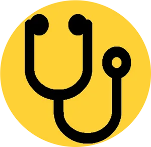 Stethoscope Icon Yellow Background PNG image