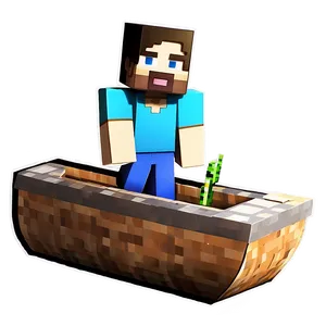 Steve In Boat Minecraft Png 76 PNG image