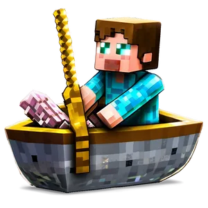 Steve In Boat Minecraft Png Phw PNG image