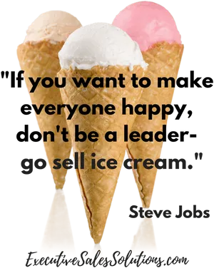 Steve Jobs Ice Cream Leadership Quote PNG image