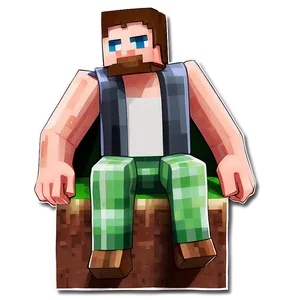 Steve Sitting Minecraft Png Rgn15 PNG image