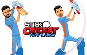 Stick Cricket Viratand Rohit PNG image