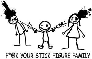 Stick Figure Family Holding Hands PNG image
