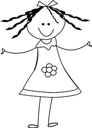 Stick Figure Girl Drawing