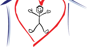 Stick Figure Heart Doodle