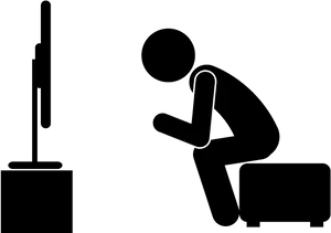 Stick Figure Watching T V PNG