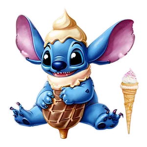 Stitch Eating Ice Cream Png Iwg PNG image