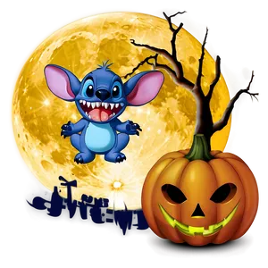 Stitch Halloween Full Moon Png 54 PNG image