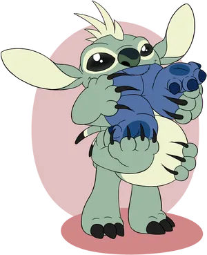 Stitch Hugging Plush Toy PNG