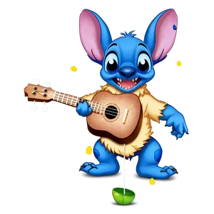 Stitch Playing Ukulele Png 05212024 PNG image