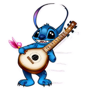 Stitch Playing Ukulele PNG Ksh46 PNG