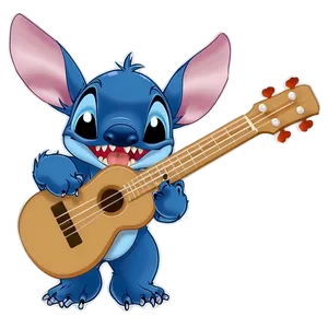 Stitch Playing Ukulele PNG Vkp61 PNG