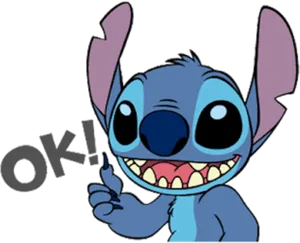 Stitch Thumbs Up O K Sign PNG