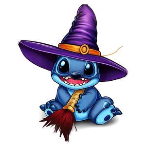 Stitch Witch Hat Halloween Png Foc PNG image