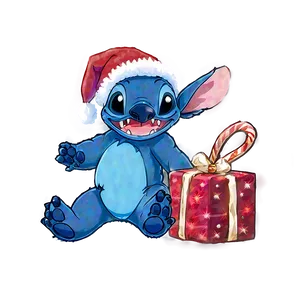 Stitch With Christmas Stocking Png Iho54 PNG image