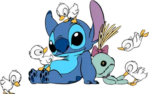 Stitchand Ducks Fun Time PNG