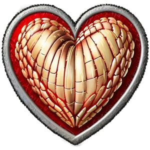 Stitched Heart Clipart Texture PNG 80
