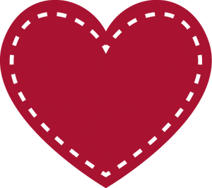 Stitched Red Heart Clipart