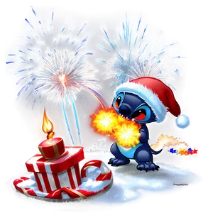 Stitch’s Festive Firework Display Png Yph PNG image