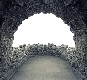 Stone Archway Silhouette Castle PNG image