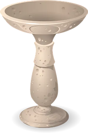 Stone Bird Bath Illustration PNG