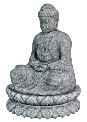 Stone Buddha Statue Meditation PNG image