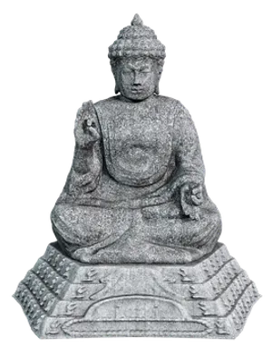 Stone Buddha Statue Meditation Pose PNG image