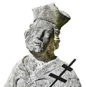 Stone Statueof Religious Figurewith Cross