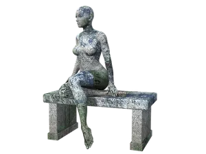 Stone Texture Sculpture Woman Sitting