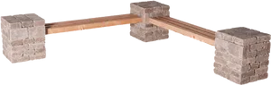 Stoneand Wood Garden Bench PNG image