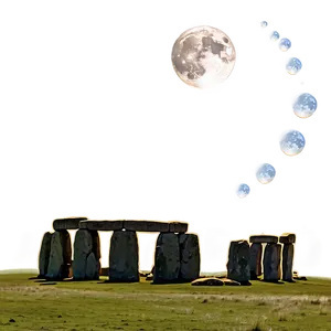 Stonehenge And The Harvest Moon PNG Pip