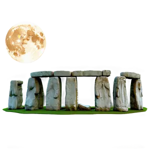 Stonehenge And The Harvest Moon Png Psk30 PNG image