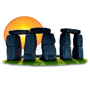 Stonehenge And The Setting Sun PNG 06252024 PNG