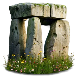 Stonehenge Surrounded By Wildflowers PNG Fgf