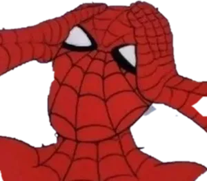 Stonks Spiderman Meme Man Face Swap PNG image