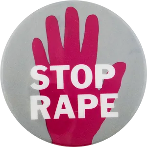 Stop Rape Awareness Badge PNG image