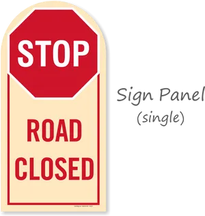 Stop Road Closed Sign Panel PNG image