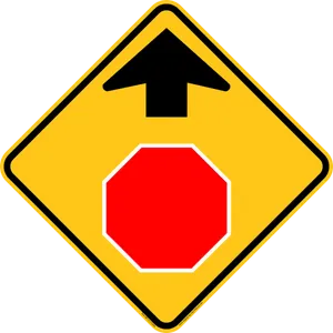 Stop_ Sign_ Ahead_ Warning_ Road_ Sign PNG