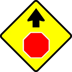 Stop Sign Ahead Warning Symbol PNG