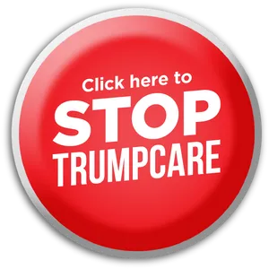 Stop Trumpcare Button Graphic PNG image