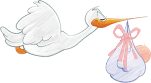 Stork Delivering Baby Bundle PNG image