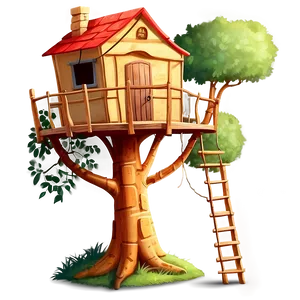 Storybook Treehouse Illustrations Png 06282024 PNG image