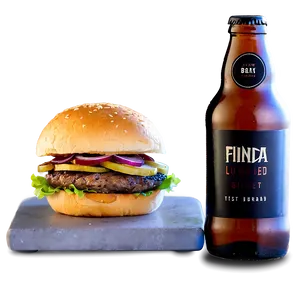 Stout Beer Infused Burger PNG Qer16 PNG