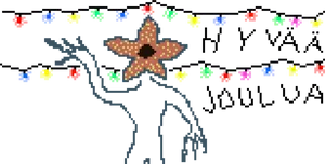Stranger Things Lightsand Monster Pixel Art PNG